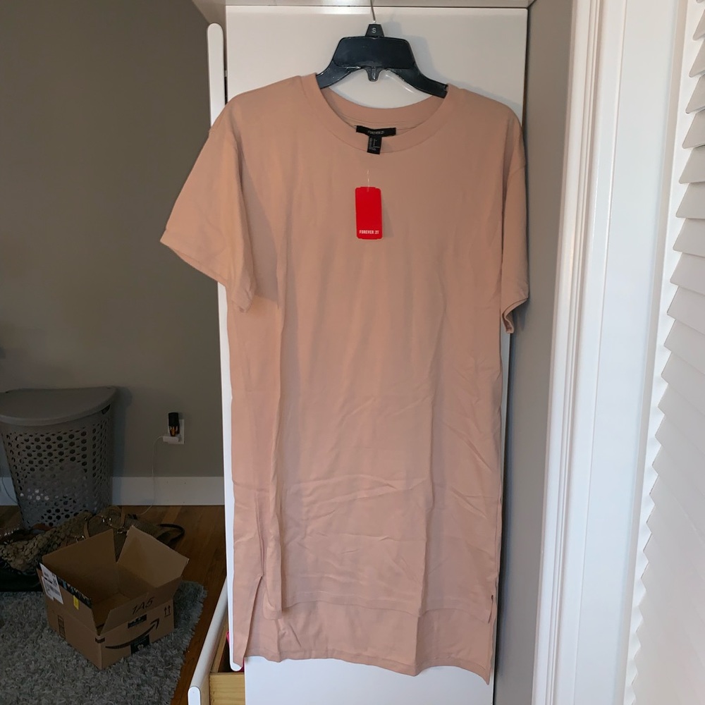 Calf Length Nude/Light Pink Dress